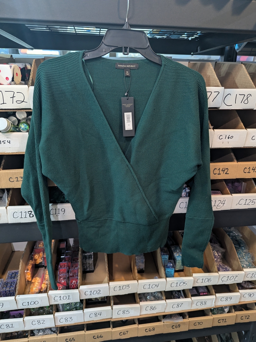 Banana Republic Women's Dark Teal Wrap V-Neck Sweater | XS